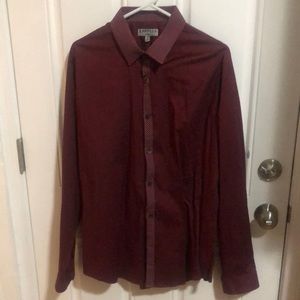 Maroon dotted button up